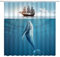 Whale Shower Curtain Nautical Wooden Sailboat White Whale Under The Ocean Marine Life Fabric Bathroom Decor Curtain with 12 Hooks，71x71 Inch，Blue