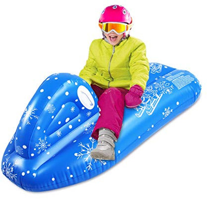 Inflatable snow Tube for kids,snow sled, Kid snow toys,Heavy Duty Inflatable Snow Tube Sled for Kids and Adults, Giant Snow Toys for Winter Sport Fun (Ski boat 120x68x50cm)