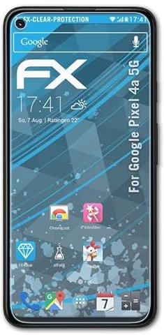 atFoliX Schutzfolie kompatibel mit Google Pixel 4a 5G Folie, ultraklare FX Displayschutzfolie (3X)