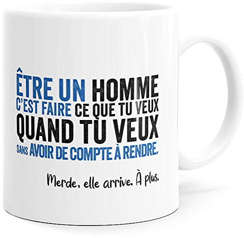 Luigi Collection Mug Humour Etre un Homme Tasse Message drôle. Idée Cadeau Original pour Amis Couple Amoureux Collègue Frère Sœur Pote pour Anniversaire Noël St Valentin. Souriez dès le Réveil.