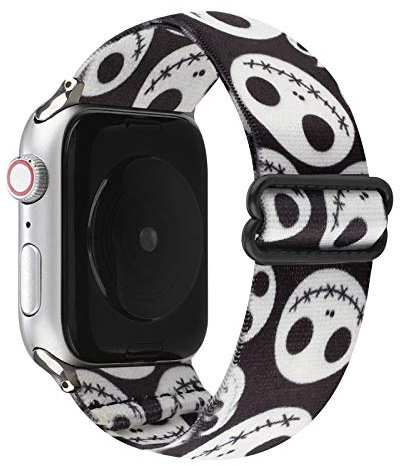 Verstellbares Armband, dehnbares Nylonband, stilvolles Kunstdesign, Schlaufenarmband, kompatibel mit Apple Watch Serie 11, 10, 41 mm, Serie 9, 8, 7, 40 mm, Serie 6, 5, 4, SE, 38 mm, Serie 3, 2, 1