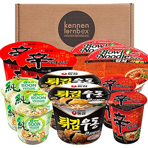 Kennenlernbox | Koreanische 10er Cup-Noodelbox mit 10 Koreanischen Instantnudeln