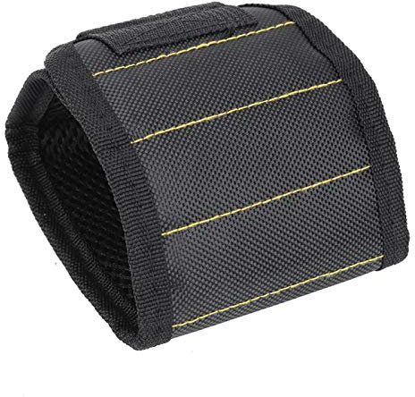 01 02 015 Bracciale Magnetico Regali per Uomo, Pratico Bracciale Magnetico Traspirante Portatile per Viti Punte per Trapano per Unghie per Tenere Piccoli Attrezzi