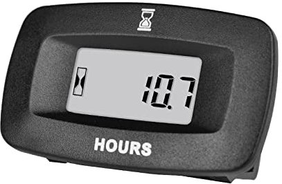 Compteur horaire HonorMeet Digital DC 12V 24V 36V 48V 60V, compteur horaire total pour rappel d'entretien, fonctionne sur les tondeuses autoportées(With Connector)