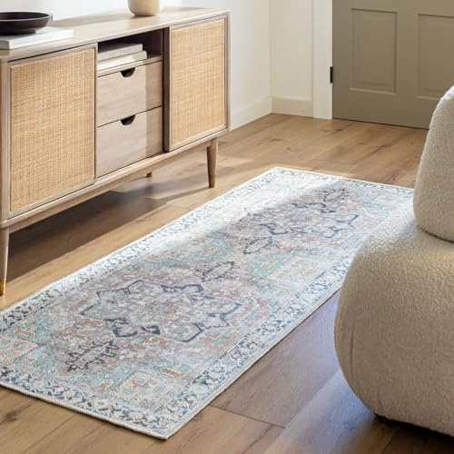 Livabliss Dido Luxor Vintage Runner, Living Room – 80x220 cm, Rust & Blue