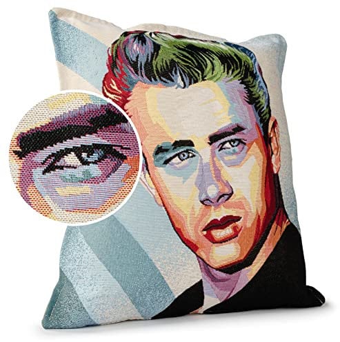 ANRO Kissenbezug Dekokissen Kissen Sofakissen Kissenbezüge Kissenhülle Gobelin Motiv James Dean 45x45cm ohne Füllung