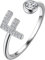 Suplight Damen Offener Ring 925 Sterling Silber Solitärring Diamant Initiale Alphabet Fingerring mit Buchstabe F Geschenk für Frauen Mädchen