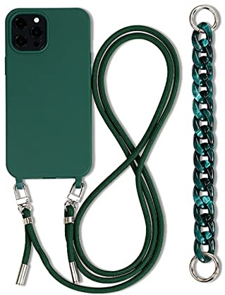 Emlivi Handykette Hülle mit Armband für iPhone 11 Pro Max Necklace Handyhülle Nylon Schultergurt Silikon Cover mit Kordel zum Umhängen Schutzhülle mit Band Case für iPhone 11 Pro Max, Armeegrün
