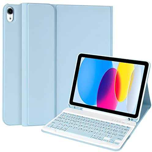 Cover con Tastiera per iPad 10 Generazione 2022/11 Generation(A16) 2025, Italiano QWERTY Tastiera per ipad 11Gen 11pollici/ipad 10Gen 10.9, con Senza fili Staccabile Custodia con Portapenna