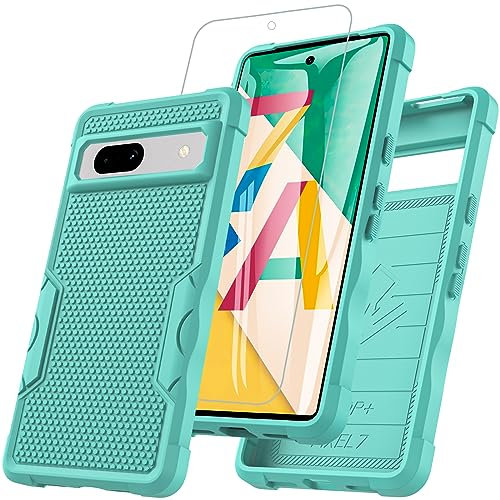 RC1WD Coque pour Google Pixel 7A, Coque Google Pixel 7A avec Protection D'écran, 360° integrale Antichoc Protection Robuste Case Housse Etui pour Google Pixel 7A 6,1 Pouces - Vert Menthe