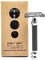 Parker Safety Razor 76R Rasierhobel für Herren, Graphitgrau, langer Griff, Schmetterling, offen, zweischneidig, Rasierhobel