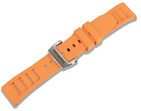 Crafter Blue UX08 Ersatzband für alle 22 mm breiten Armbanduhren mit Butterfly-Verschluss Orange