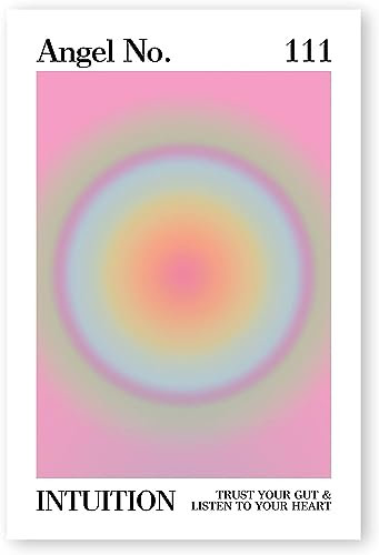 Gtoaxxno Poster Angel Number 111, ungerahmt, Energie-Aura-Farbverlaufsposter, Intuitionsdruck, Wanddekoration, Wohnzimmer, ungerahmt (28 x 35 cm)