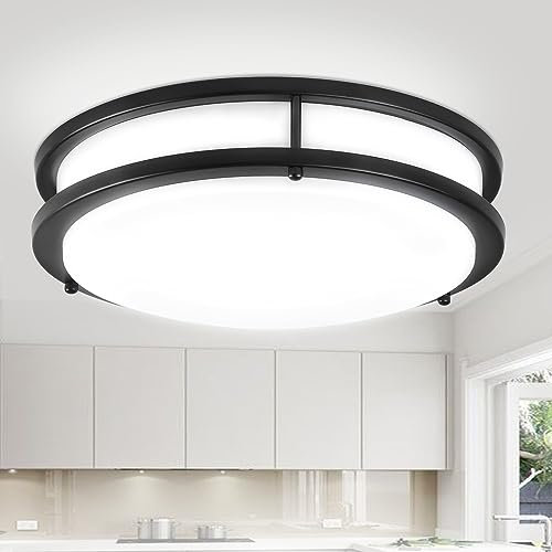 Depuley Deckenlampe LED Deckenleuchte Rund 32W, 3000K-6000K, 2400LM, Modern Led Lampe wohnzimmer Badezimmer Badlampe Küchenlampe für Bad Flur Schlafzimmer Wohnzimmer Keller - Ø 35CM