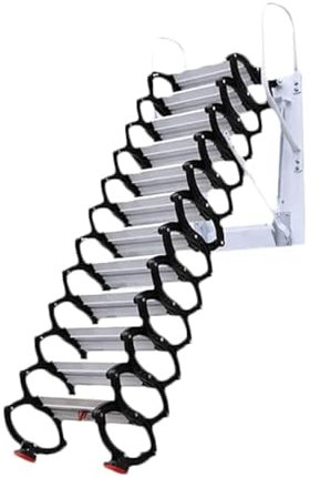 EYPKPL Dachboden-Loft-Treppe, manuelle Dachboden-Treppe, praktische Loft-Leiter, Wandmontage-Dachboden-Leiter mit Armlehnen, klappbare Leiter