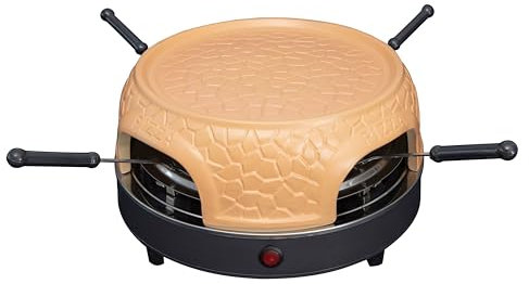 Forno per pizza Gastronoma - forno per pizza con cupola in terracotta per 4 persone - cupola per pizza - 800 watt - preparazione in 5-7 minuti - con accessori - cupola piatta