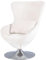 Mingone Sessel Wohnzimmer Samt Loungesessel Drehbar Cocktailsessel Einzelsessel für Schlafzimmer Relaxsessel mit Kissen Retro Design, Weiß bis 150kg