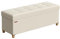 SONGMICS Cassapanca, Pouf Contenitore, Poggiapiedi Pieghevole 38 x 110 x 40 cm, Ottomano con Gambe in Legno, Regge fino a 300 kg, per Soggiorno, Camera da Letto, Dormitorio, Bianco Crema LSF018W11