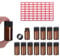 PATIKIL 20ml Amber Glass Vials, 12 Pack Sample Vials with Screw Cap and Write-on Spot Reagent Media Bottle with Labels Leak-Proof Liquid Vial for Lab