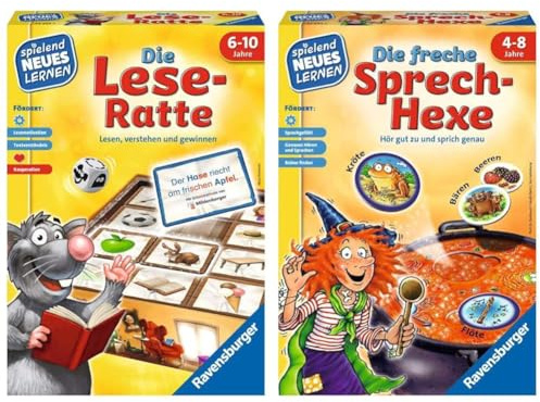 Ravensburger 24956 - Die Lese-Ratte - Spielen und Lernen für Kinder & 24944 - Die freche Sprech-Hexe - Spielen und Lernen für Kinder