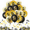 30 Stück 40 Geburtstag Deko Schwarz Gold, Luftballons 40. Geburtstag mit Konfetti, 40. Schwarz Gold Konfetti Zahlenballon, 40 Happy Birthday Deko für Männer Frauen Jubiläum Geburtstags Party Tisch