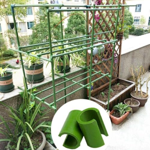 50 Stück Pflanzenspalierverbinder-Clip aus Kunststoff, fester Gartenrahmen, Stab, Gewächshaus, Folienhalterung, Kletterpergola für Obstgärten, Gärten (11 mm)