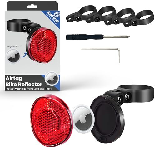 ReFind Bike Reflector. Hidden Holder for Apple, Anti-Theft Bicycle Reflector, GPS Tracker and Bike Lock for Bicycle, Ebike, Scooter (With P09)