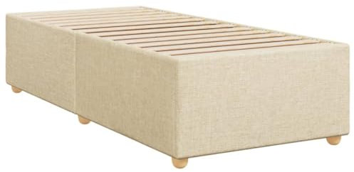 vidaXL Cadre de lit sans Matelas crème 100x200 cm Tissu