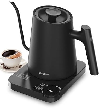 PARIS RHÔNE Gooseneck Electric Kettle, 0.9L Temperature Variable Electric Kettle for Coffee Tea Brewing, 24H Temperature Holding, 4 Temperature Presets