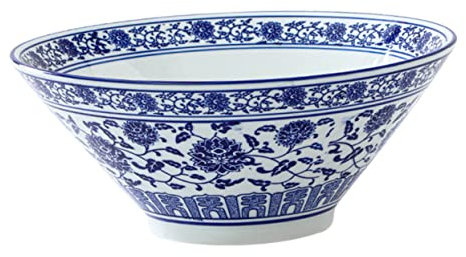 Alipis One Ramen Bowl Ceramic Soup Bowl Blue White Porcelain Elegant Dinnerware Kitchenware