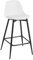Klihome Tabouret Bar Tabouret de Bar pour Petit-Déjeuner, Tabouret de Cuisine avec Dossier, Siège Rembourré en PP et Cadre en Métal avec Repose-Pieds, Blanc, K0002BH-1