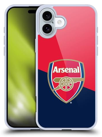 Head Case Designs Offizielle Arsenal FC Logo Blau Und Rot Wappen 2 Gelhülle [Militärischer Schutzgrad] Kompatibel Mit Apple iPhone 16 Plus Und Kompatibel Mit MagSafe