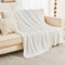 EMME Gewebte Baumwolle Muslin Decke Sofadecke tagesdecke, 152 x 203cm,Fleece Flauschig Kuscheldecke für Couch Weich Leichte Atmungsaktive Decke Überwurfdecke,Creme