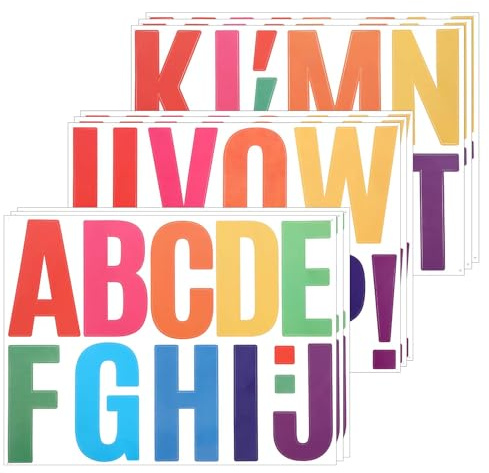 102PCS Letter Stickers Large, 10cm Colorful Sticker Letters, Self-Adhesive Vinyl Letters Stickers, Bulletin Board Letter Large for Poster Bulletin Board Crafts