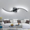 Schwarz LED Wandleuchte Innen, 80 cm LED Wandlampe Lang 2 Flammig, Modern Gebogene Design 27W Wandbeleuchtung 6500K Kaltweißes Licht für Flur Treppenhaus Wohnzimmer Schlafzimmer