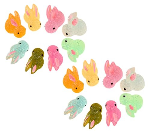 Vaguelly 16stücke Kaninchenfiguren Aus Harz Winzige Hasenstatuen Für Haushaltdekoration Miniatur-kaninchenornamente Für Schreibtisch Garten Puppenhaus Und Kuchendekoration Bastelhandwerk