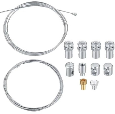 2M Motorrad Universal Seilzug Universal Reparaturset Bowdenzug Gaszug Schaltzug Kupplungszug Fahrrad Roller Mofa Moped mit 9x Nippel für Fahrrad Roller Mofa Moped