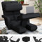 UNIONLINE Floor Chair Adjustable, Folding Lazy Sofa Bed with Armrests, Gaming Lounge Recliner with Pillow & Footrest, Single Chair Bed for Bedroom Home Office,Black