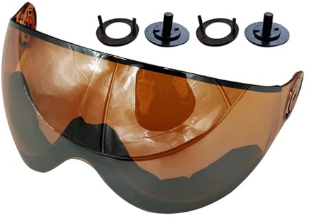 XIEweiZHI Helmet Lens Face Shield Visor Outdoor Skiing Equipment Accessory Ski Helmet Visor Spare Lens UV Protection(Orange Lens)