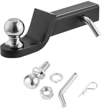 VEVOR Enganche de Remolque Ajustable para Receptor de 50 mm, Montaje de Bola de Enganche de Remolque con Bola y Pasador de 50 mm, Capacidad de Enganche de Bola de 3400 kg, Caída de 50 cm, Negro