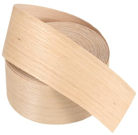 PATIKIL Nastro di Bordo in Legno di Rovere Rosso, 3 pollici x 49,2 ft Nastro in Faggio Pre-Incollato per Bordo in Compensato Flessibile con Adesivo Hot Melt per Restauro di Mobili