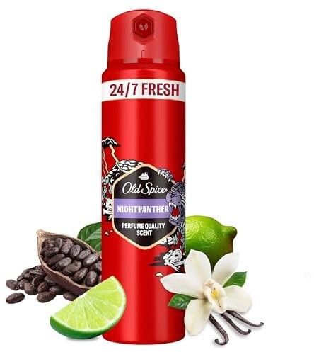 Old Spice Nightpanther Deospray für Männer 150 ml, 24/7 Frischhh bei täglicher Anwendung, Duft in Parfumqualität, Schutz vor Gerüchen, Ohne Aluminiumsalze