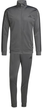 adidas Herren SPORTSWEAR BASIC 3 STRIPES TRICOT TRACKSUIT, grey six, L Tall
