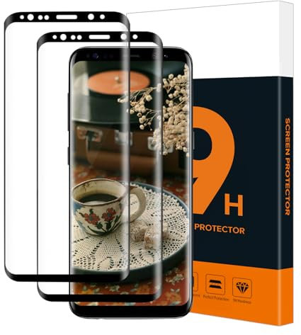 Cable Leader 2 pièces Verre Trempé pour Samsung Galaxy S9 Plus, Dureté 9H protection écran, Anti Rayures, 3D plein écran, à l'épreuve des bulles, Haute définition Samsung S9 Plus vitre protection