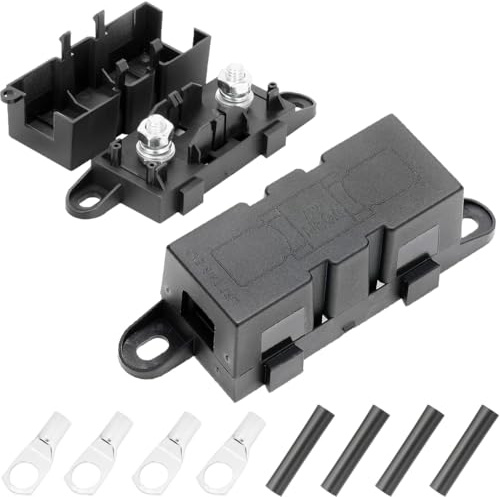 Youmile ANM-Sicherungshalter Mega Hochstrom-Sicherungshalter MEGA Auto-Sicherungshalter mit M8 Klemmen Schrumpfschlauch für PKWs LKWs Wohnwagen Landmaschinen,2er-Pack
