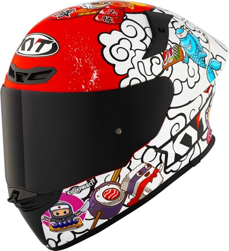 KYT TT-Revo Sushi Time Motorradhelm (Rot/Weiß/Schwarz)