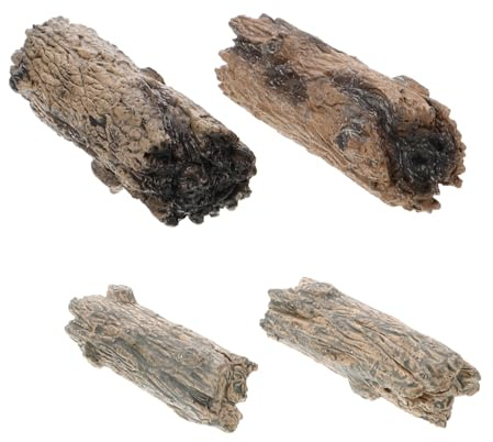 HONITANO Lot de 4 Souches d'arbre Artificielles en Résine Réaliste pour Décoration Maison, Ornements Créatifs et Pratiques, pour Micro Paysages et Photographie
