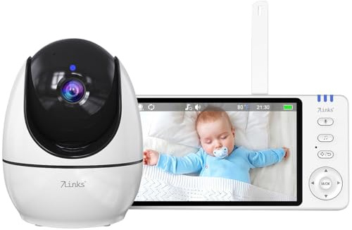 7links Babyfon: HD-Video-Babyphone, Schwenk- und neigbar, Akku, IR-Nachtsicht, VOX (Baby Cam, Babyphone mit Kamera, Hund)