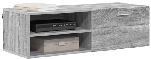 vidaXL Wooden Cabinet Grey Sonoma 100.5 x 39 x 30 cm Engineered Wood, Ample Storage, Modern Wooden Cabinet, Rectangular Design, Durable Utility Furniture for Living Room, Indoor Organizational Unit
