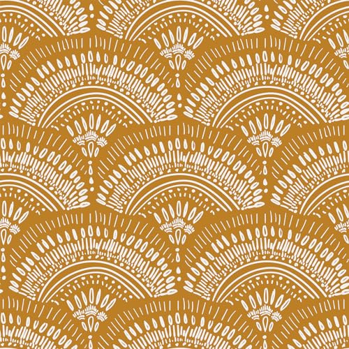 VEELIKE Papel Pintado Geométrico Amarillo Mostaza Vintage 44,5 cm x 900 cm Papel Pintado Pared Geometrico Abstracto Boho Fotomural Decorativos Pared Salón Habitacion Vinilo Adhesivo Pared Baño